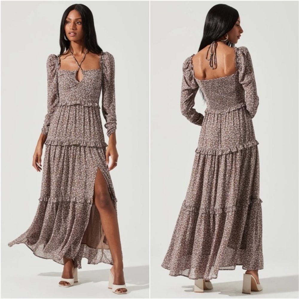 ASTR Lovestruck Floral Halter Maxi Dress